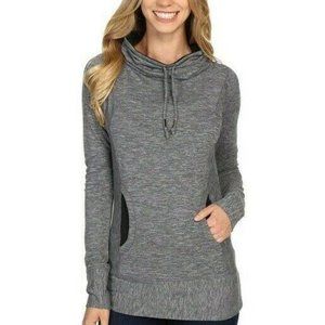 Prana Ember Top Small Gray Funnel Neck Long Sleeve